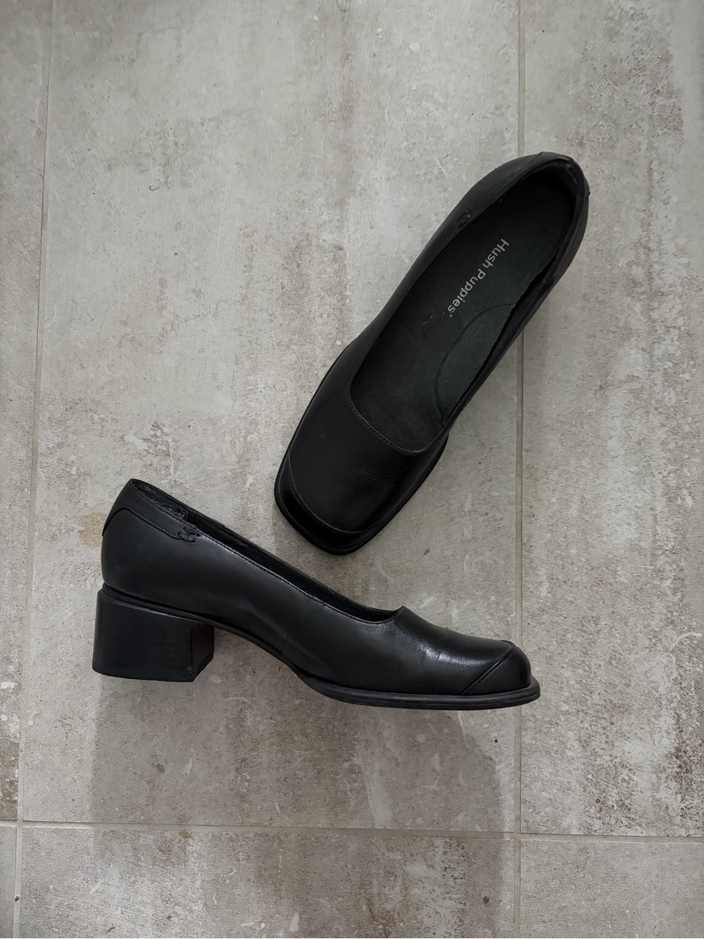 hush puppies square toe heels